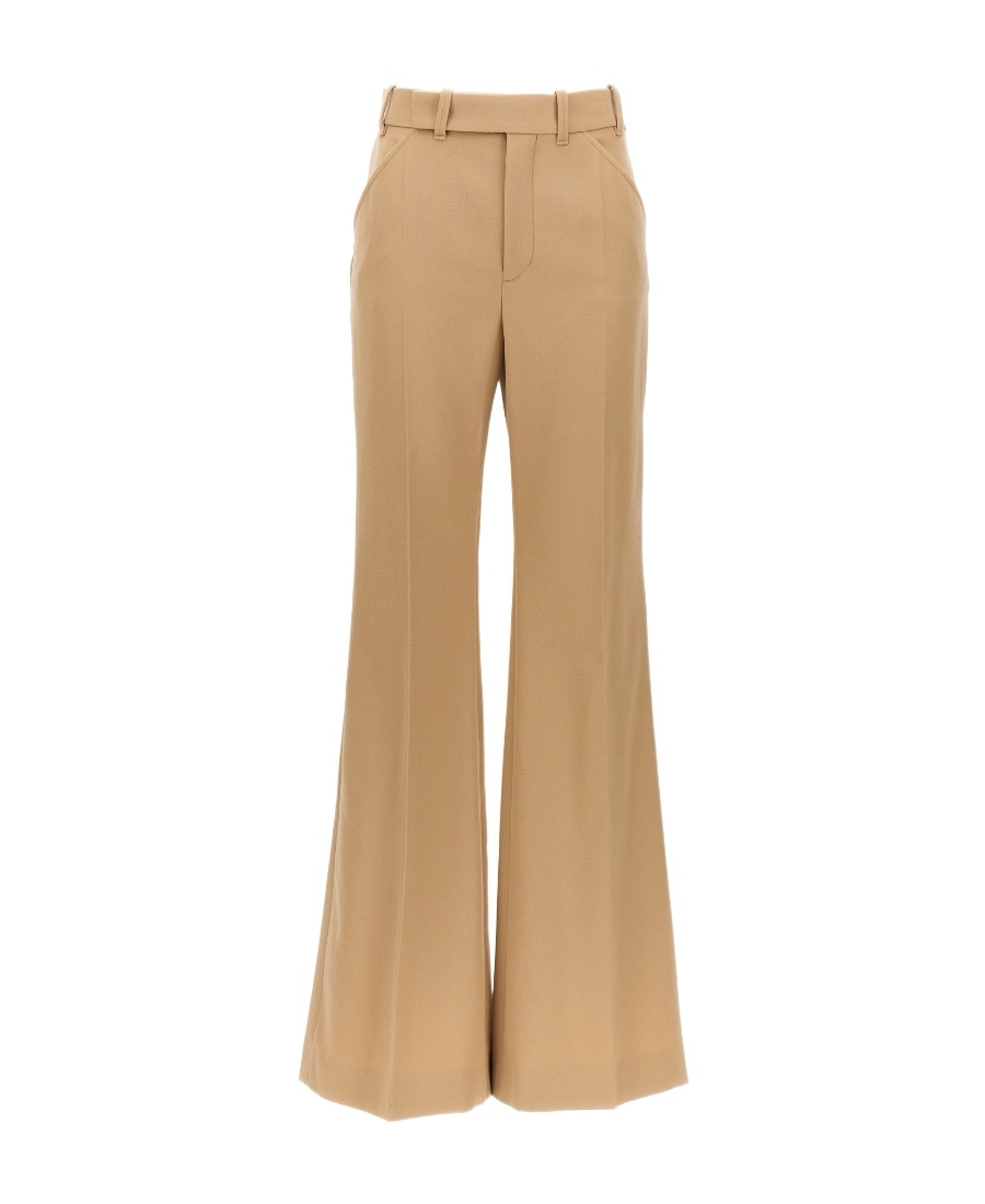 Chloé Beige Flared Pants In Nude