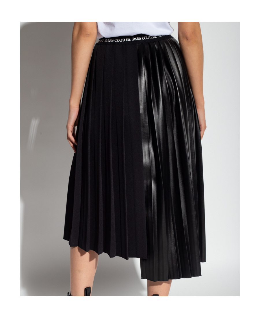 VERSACE JEANS PLEATED ASYMMETRIC SKIRT 