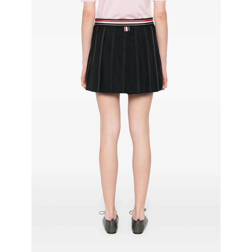 Thom Browne Thom E Women's Ruffled Mini Skirt In Wool Blend In Black