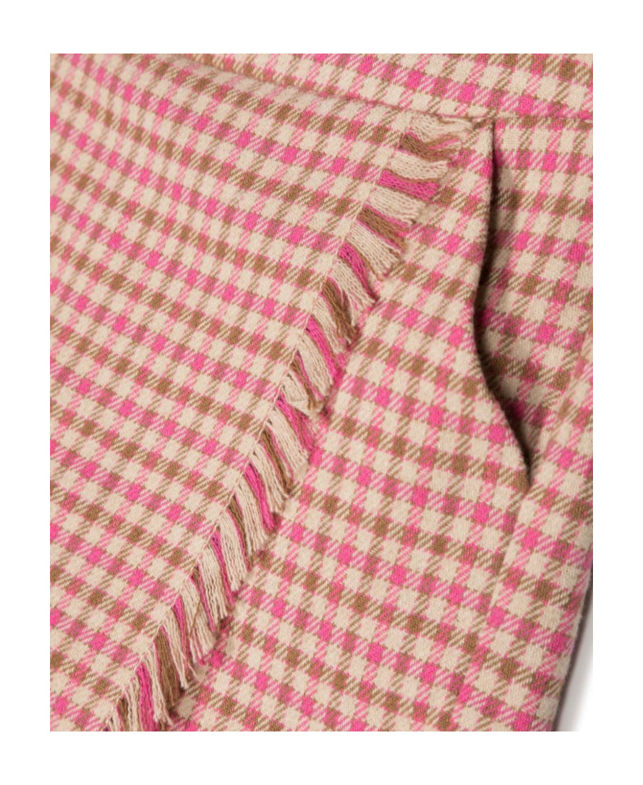 Shop Il Gufo Checked Fringe-detailing Short In Pink
