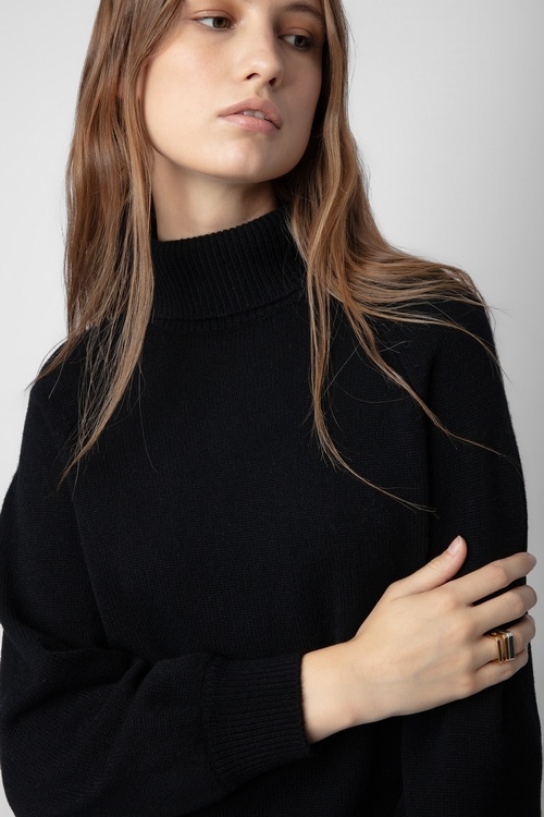 Shop Zadig & Voltaire Roll-neck Cashmere Jumper In Black