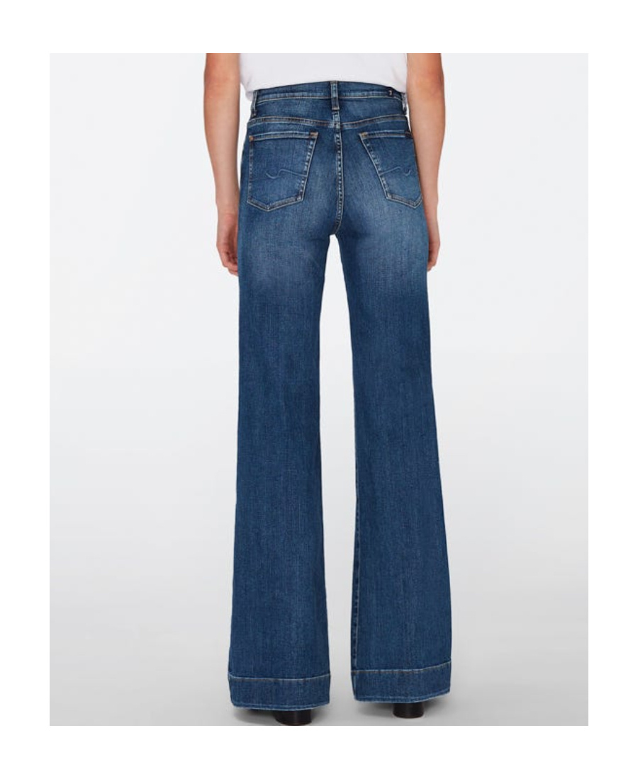 7 For All Mankind Cropped Denim Jeans In Blue