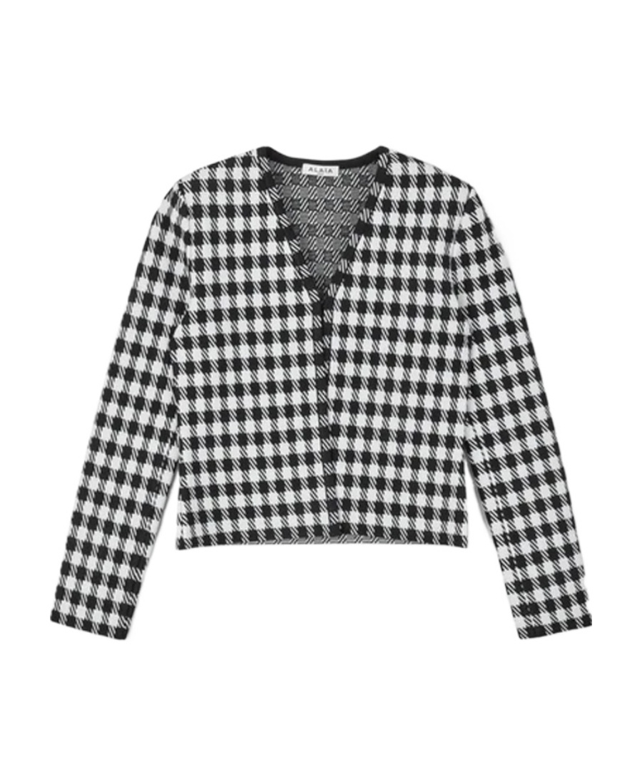 Alaïa Checkered Casual Jacket In Black