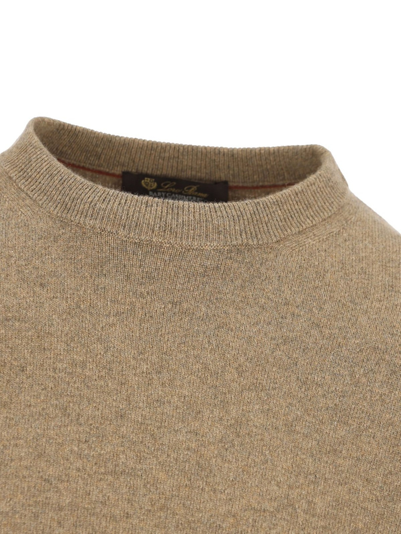 Loro Piana Classic Crewneck Jumper In Brown