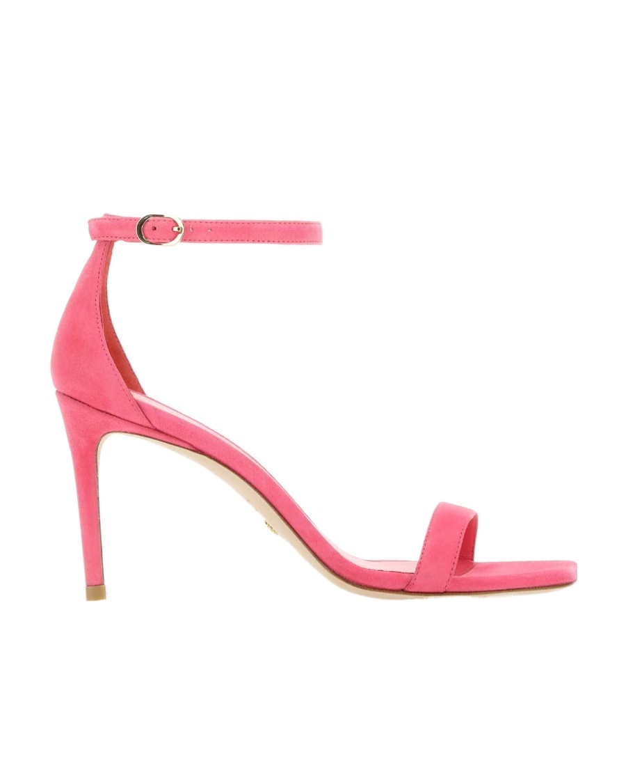 Stuart Weitzman Logo High-heeled Sandals In Pink