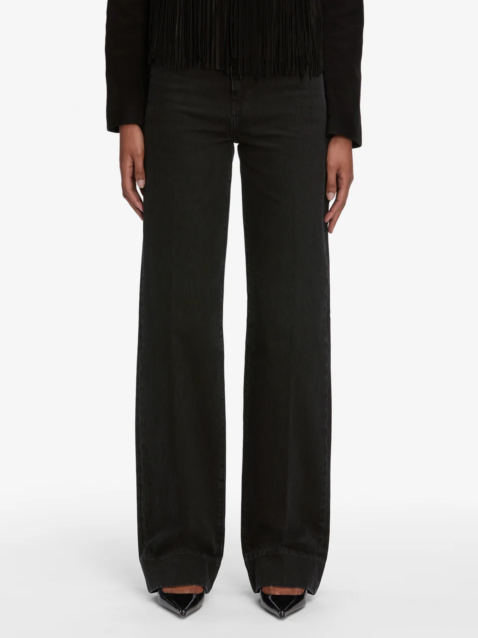 Frame High-waisted Wide-leg Jeans In Black