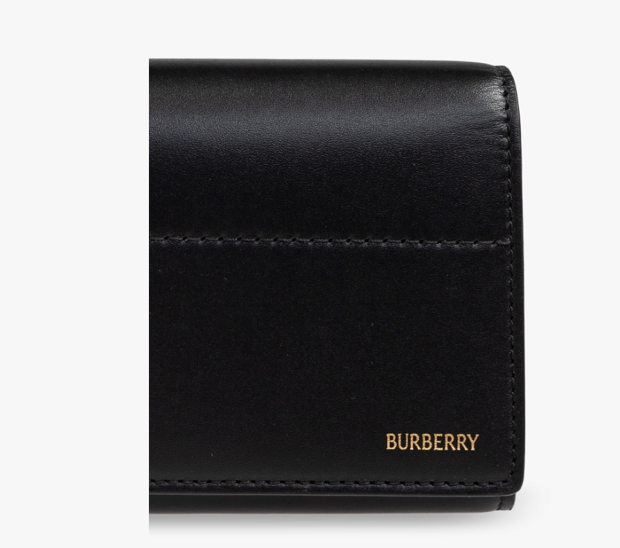Burberry Logo-lettering Leather Wallet In Black