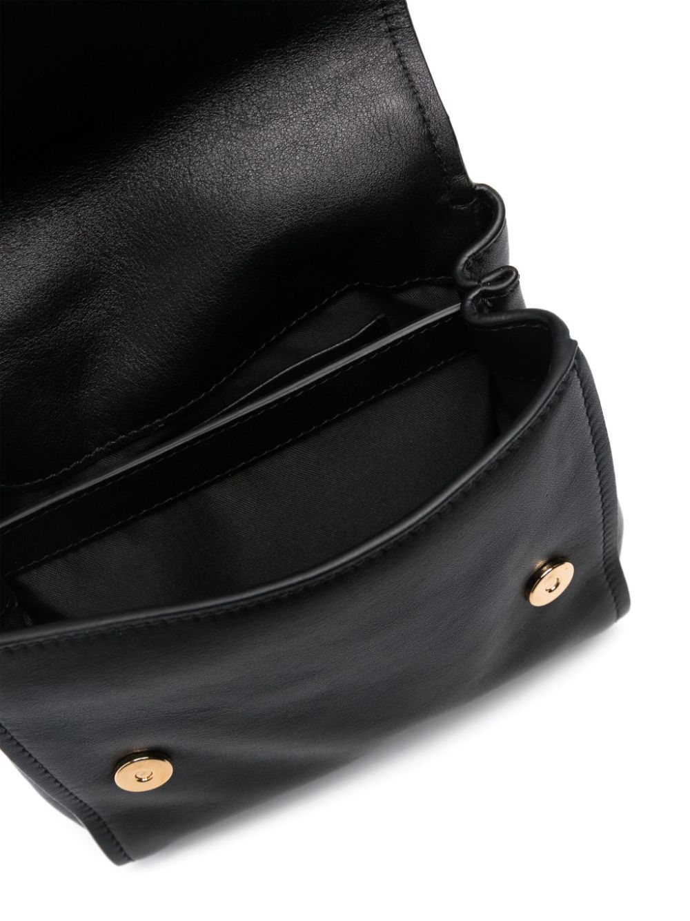 Moschino Morphed Buckle Leather Tote Bag In Black