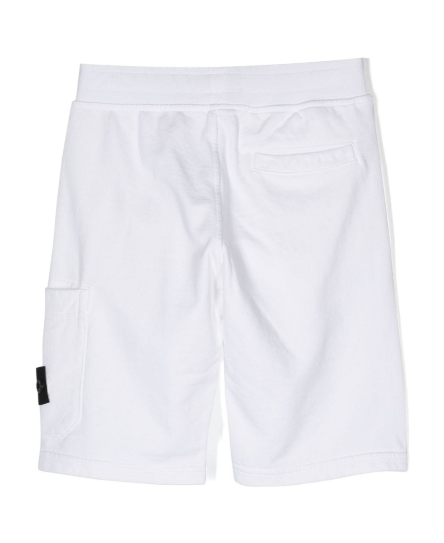 Stone Island White Cotton Shorts In White