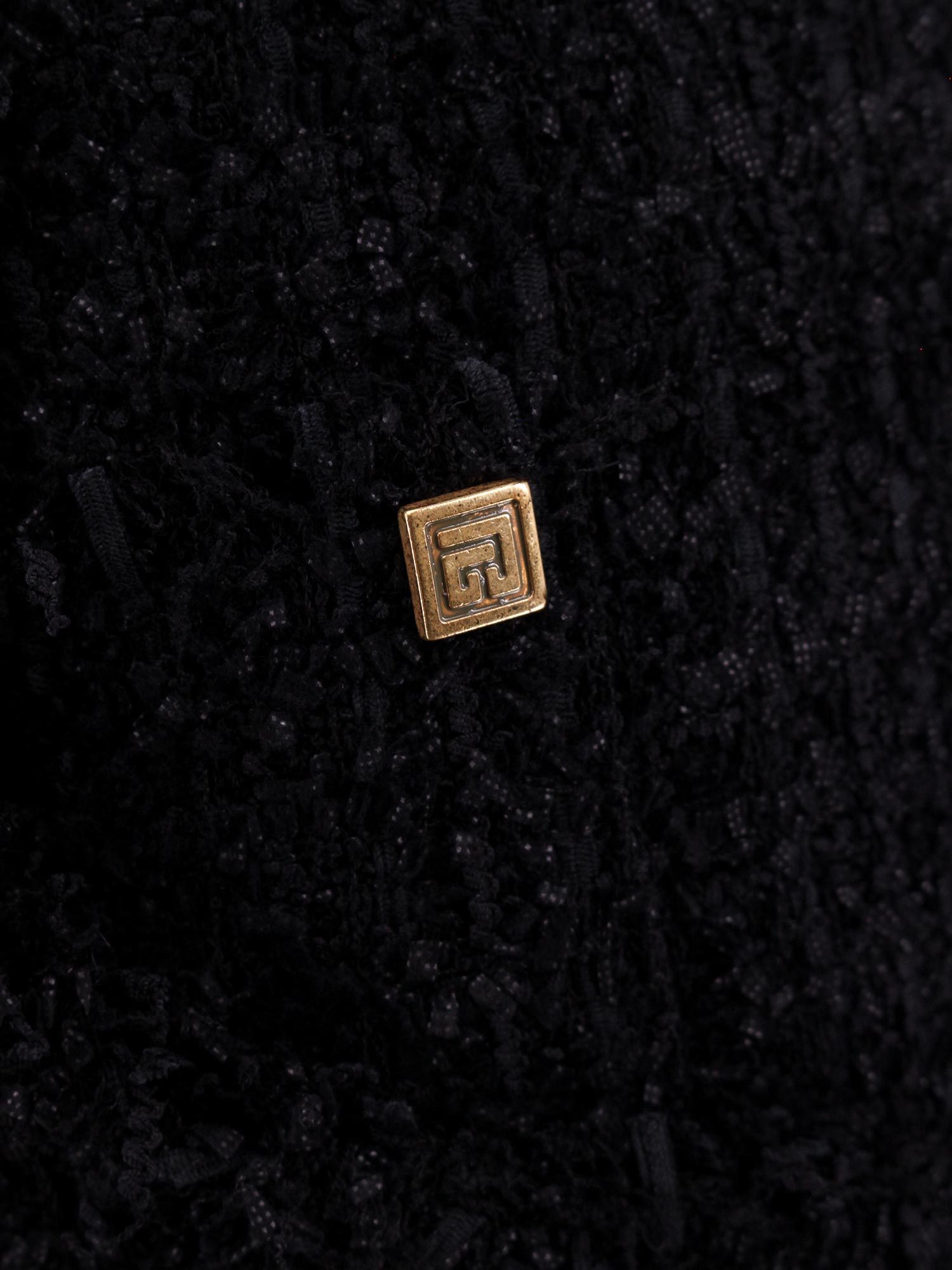 Balmain Pleated Tweed Miniskirt In Black