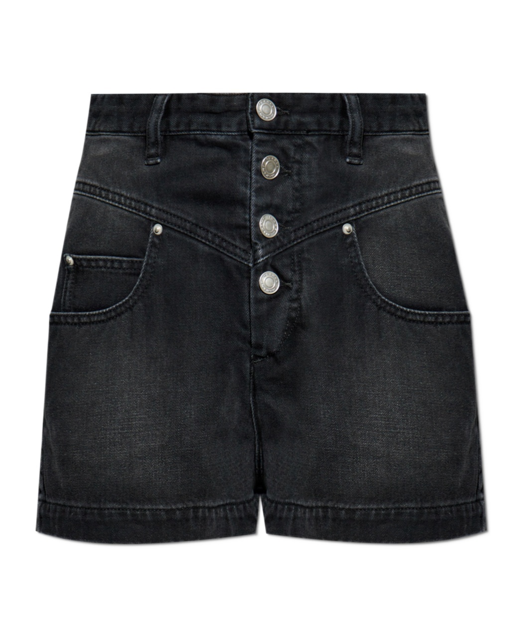 Isabel Marant 'denim Shorts' With Pockets And Button Accents In Black