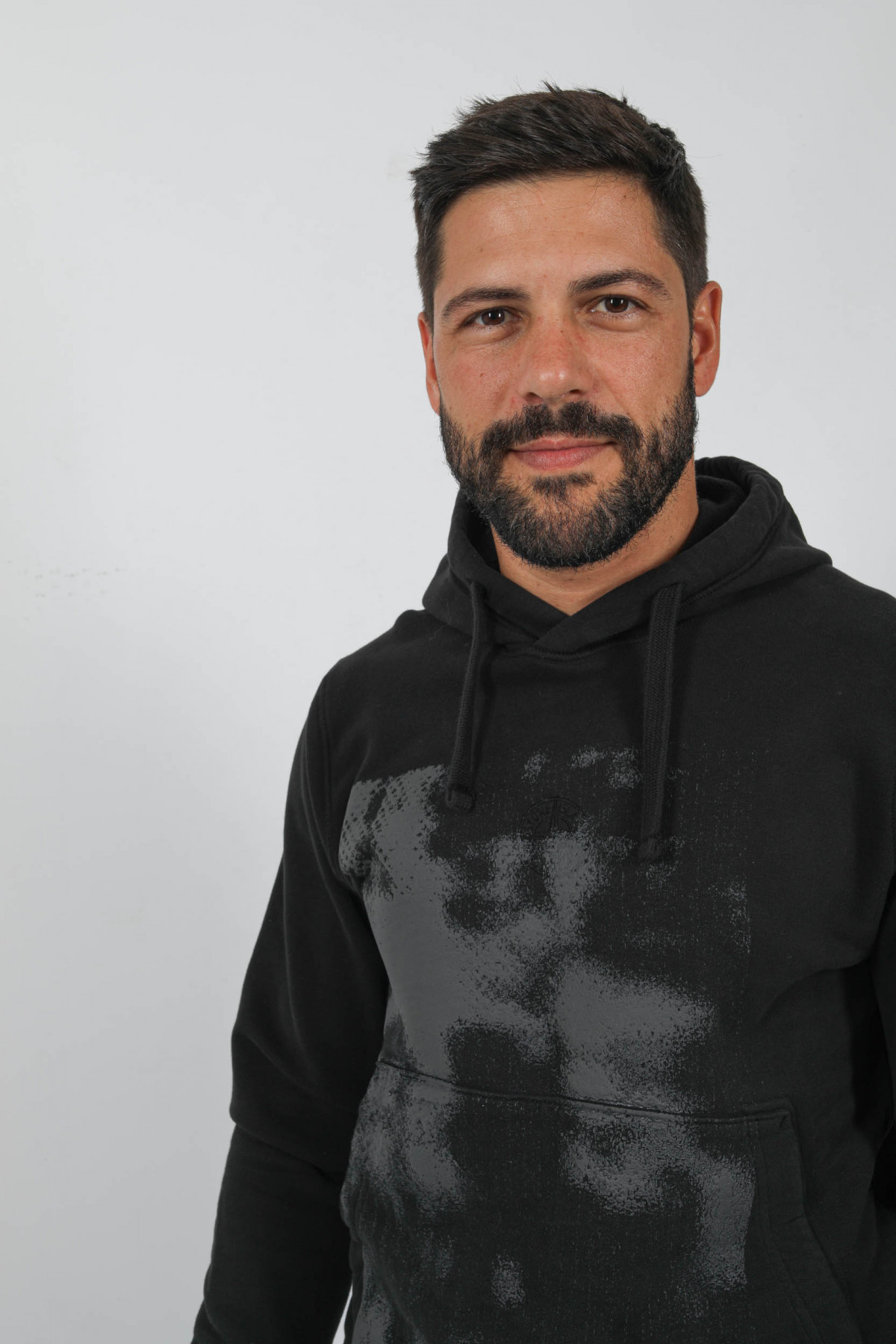Stone Island Abstract-print Cotton Hoodie In Black