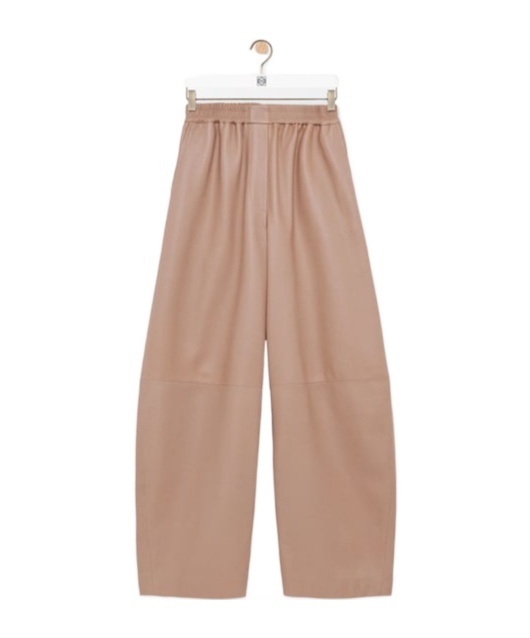 Loewe Barrel Trousers In Nappa Lambskin In Brown