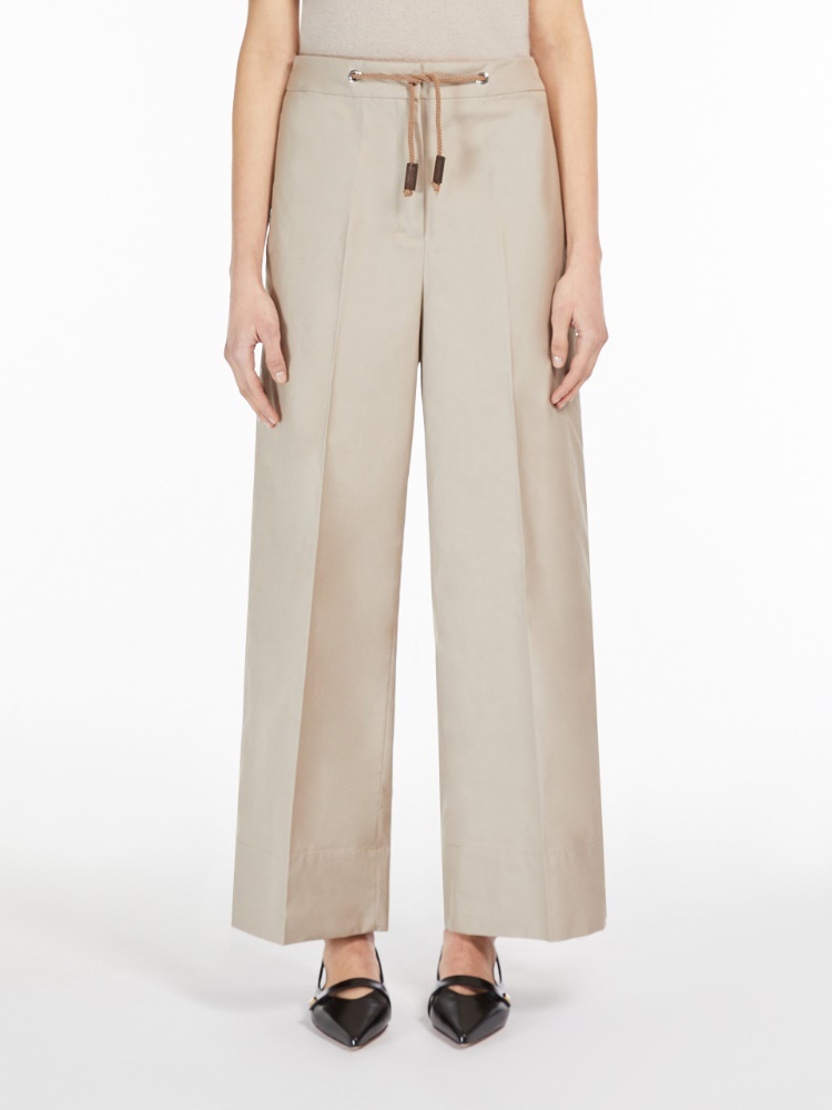 Max Mara Waist Drawstring Casual Pants In Nude