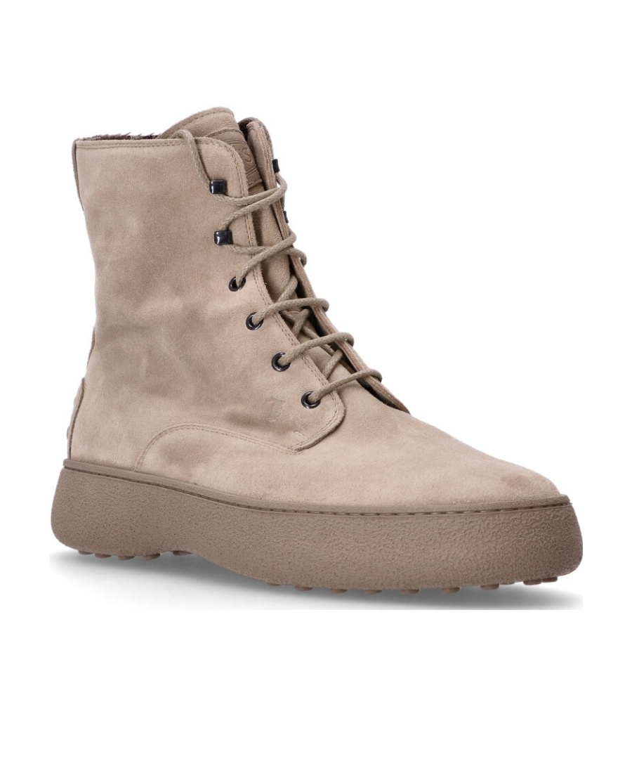 Tod's Round-headed Short Boots In Nude