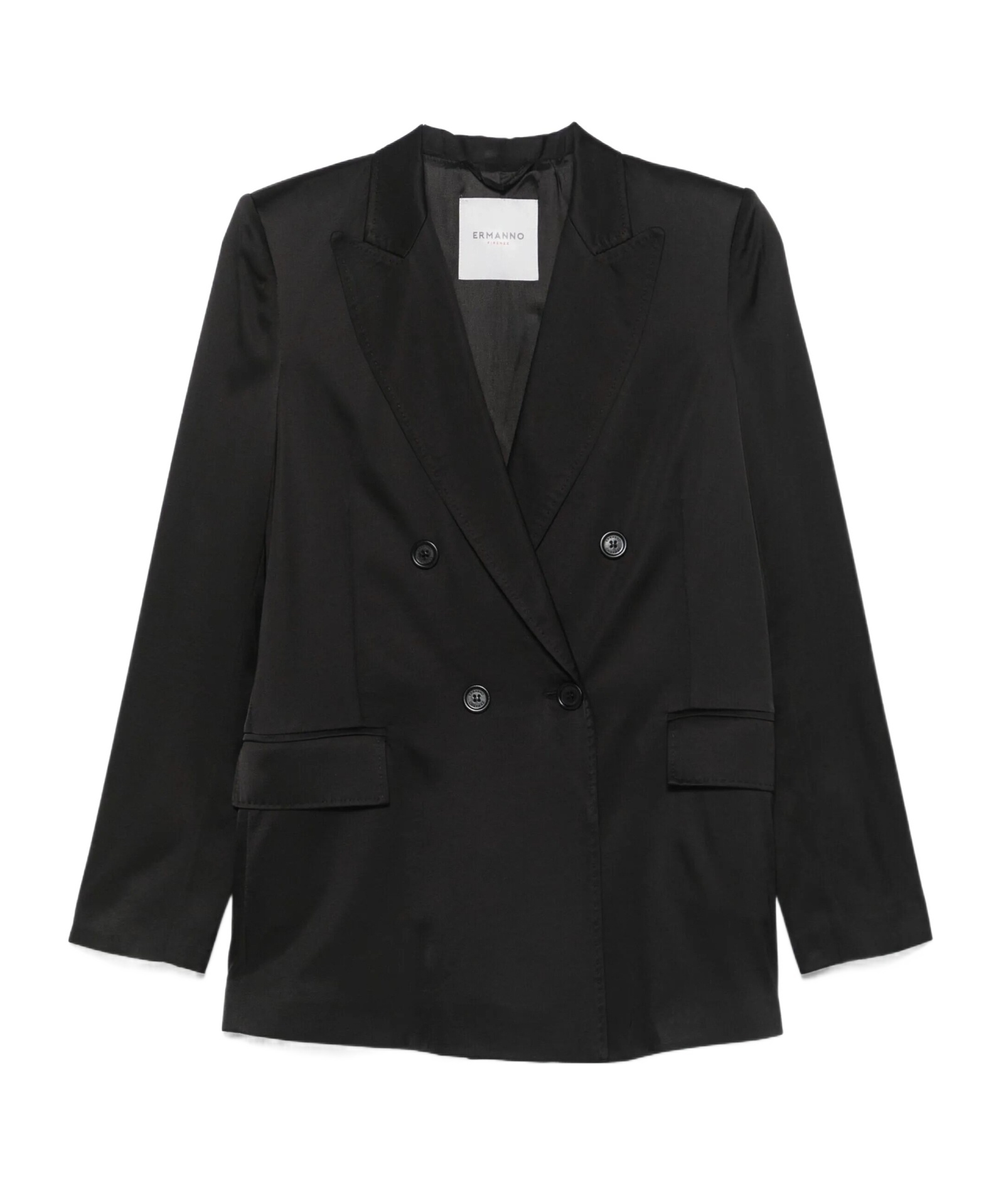 Ermanno Firenze Double-breasted Blazer In Black