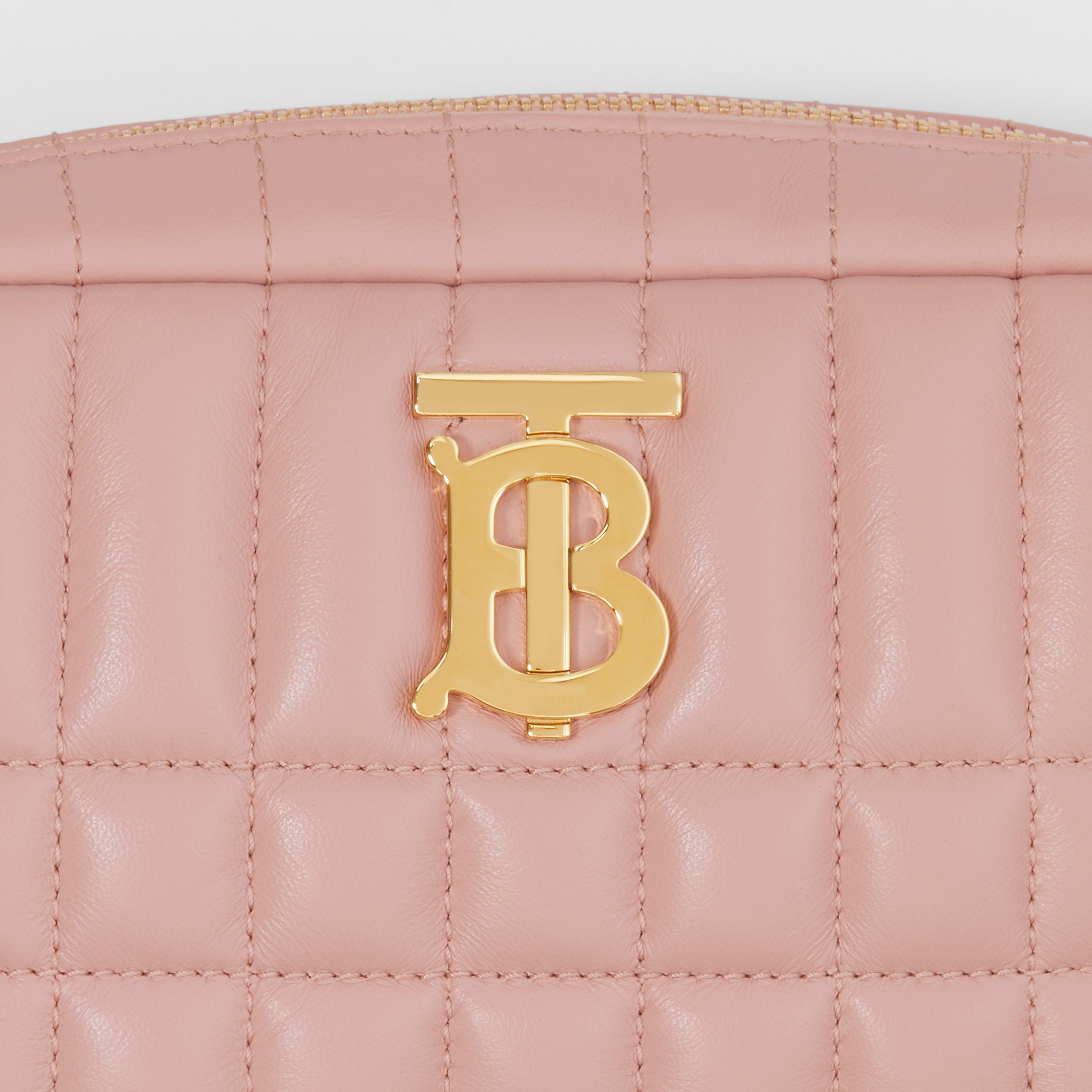 Burberry Mini Lola Quilted Leather Camera Bag In Pink