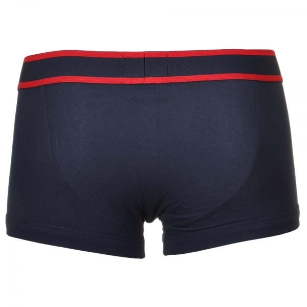 EMPORIO ARMANI DARK BLUE LOGO WAIST-PRINTED BOXERS