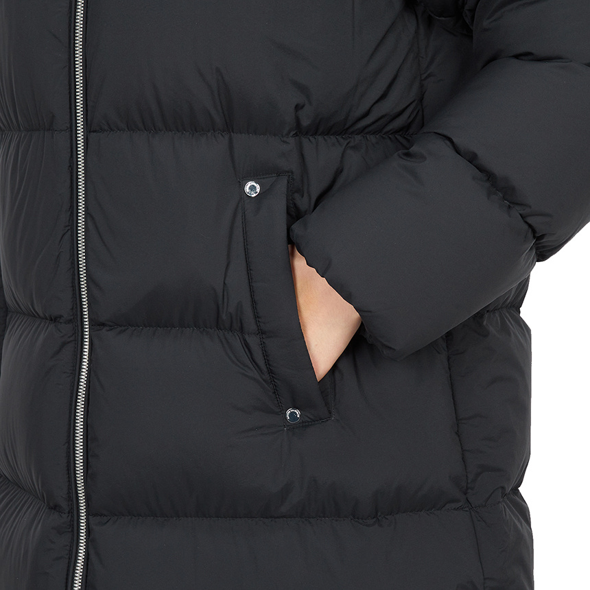 Moose Knuckles Hooded Down Jacket In Black