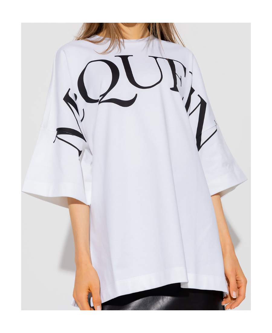 Alexander Mcqueen Logo Cotton T-shirt In White