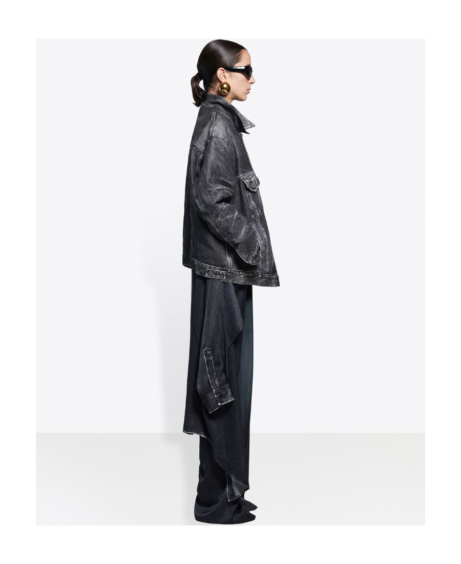 Balenciaga Trompe-l _ Il Denim Jacket In Gray
