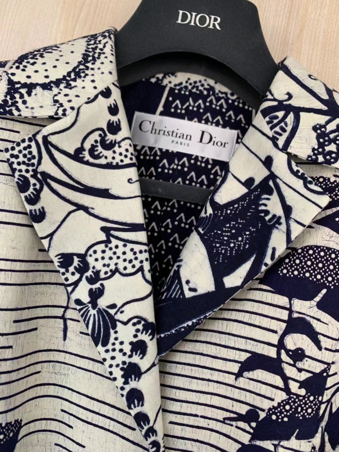 Dior Printed Suit Jacket In Gray