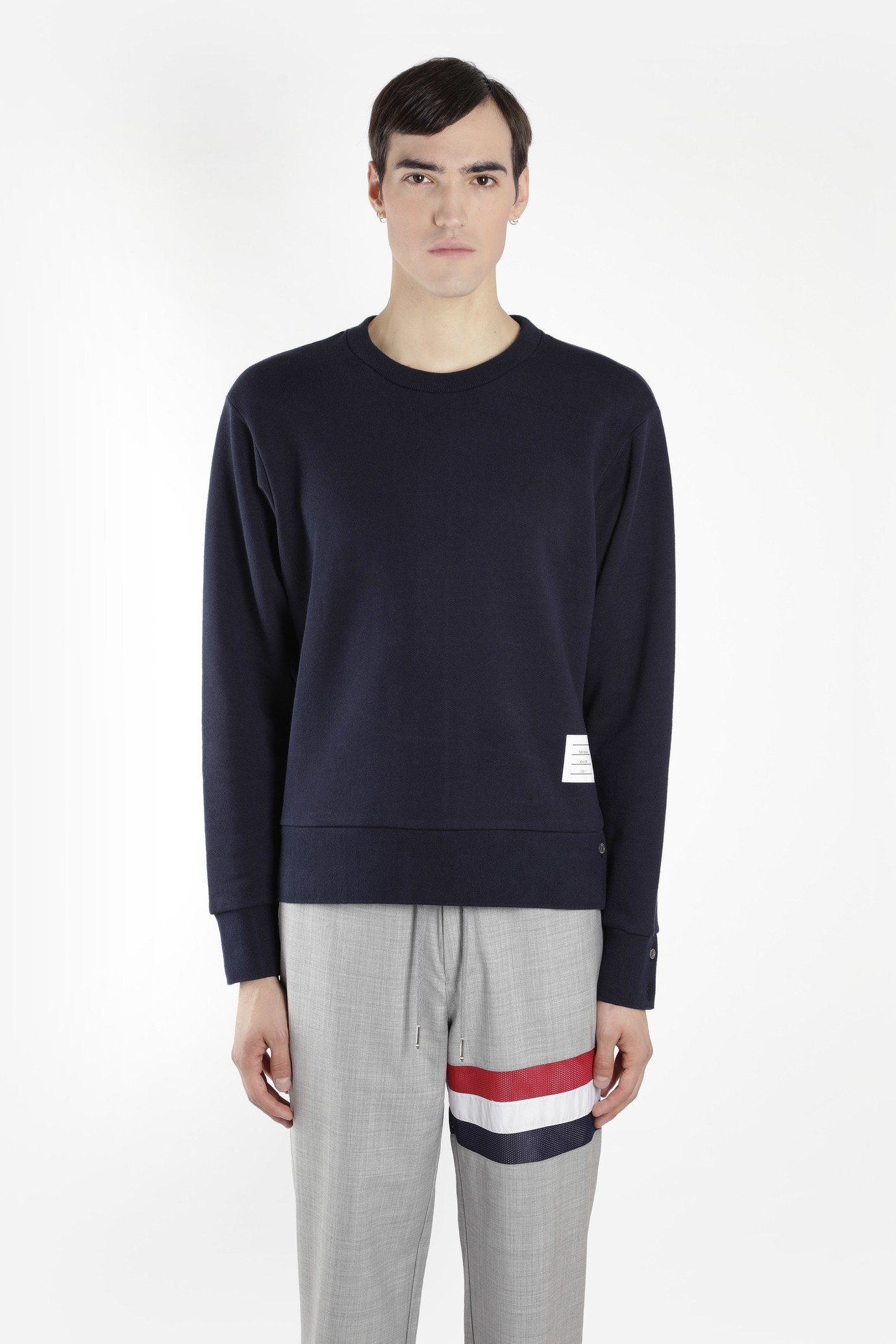 Shop Thom Browne Rear Rwb Stripe Sweatshirt In Black