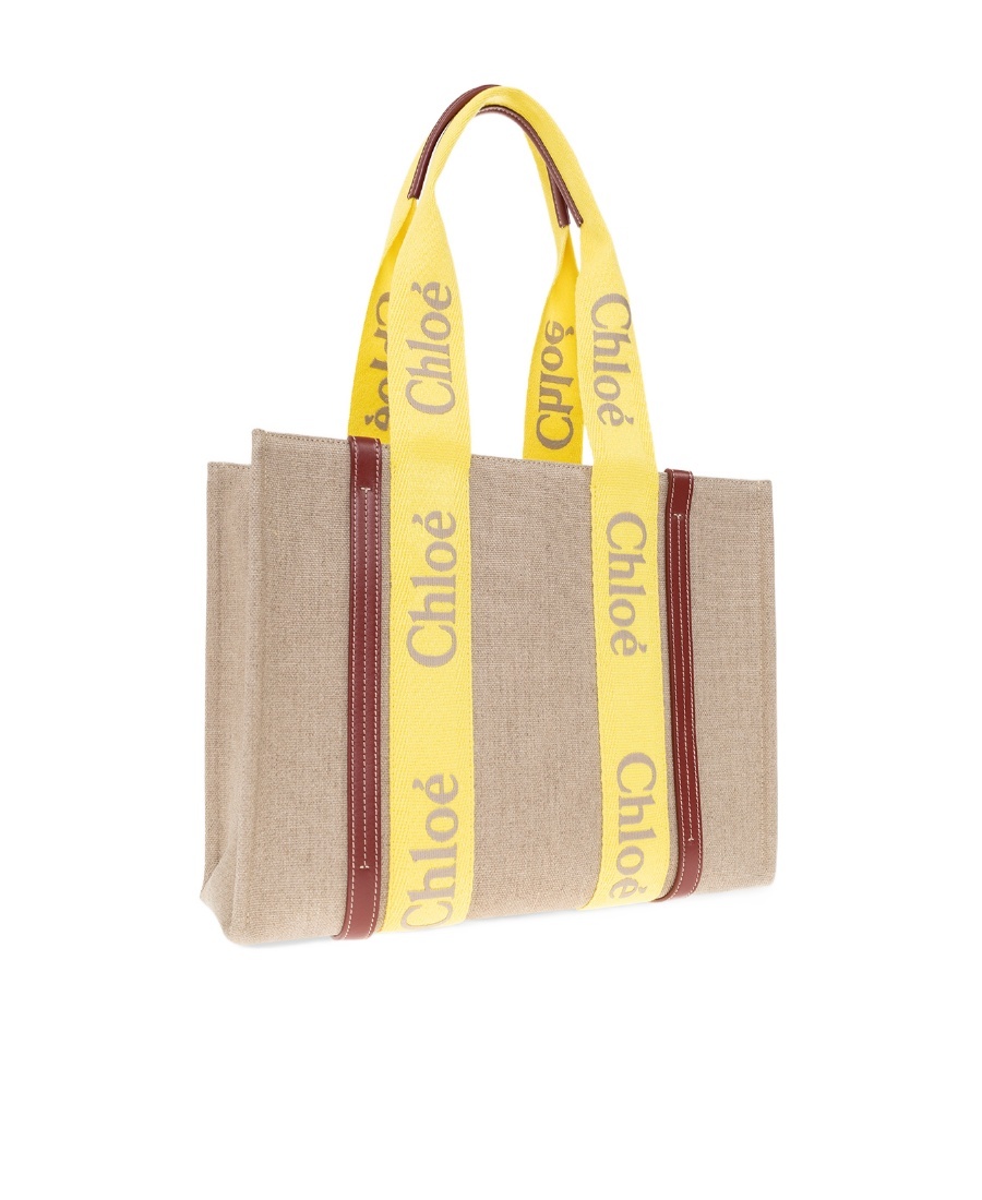Chloé Logo Handbag In Nude