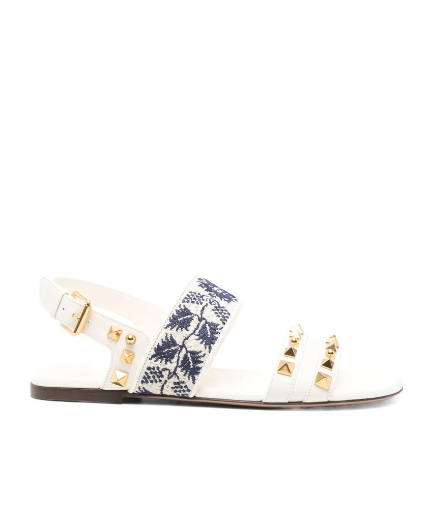 Valentino Rockstud Sandals In White
