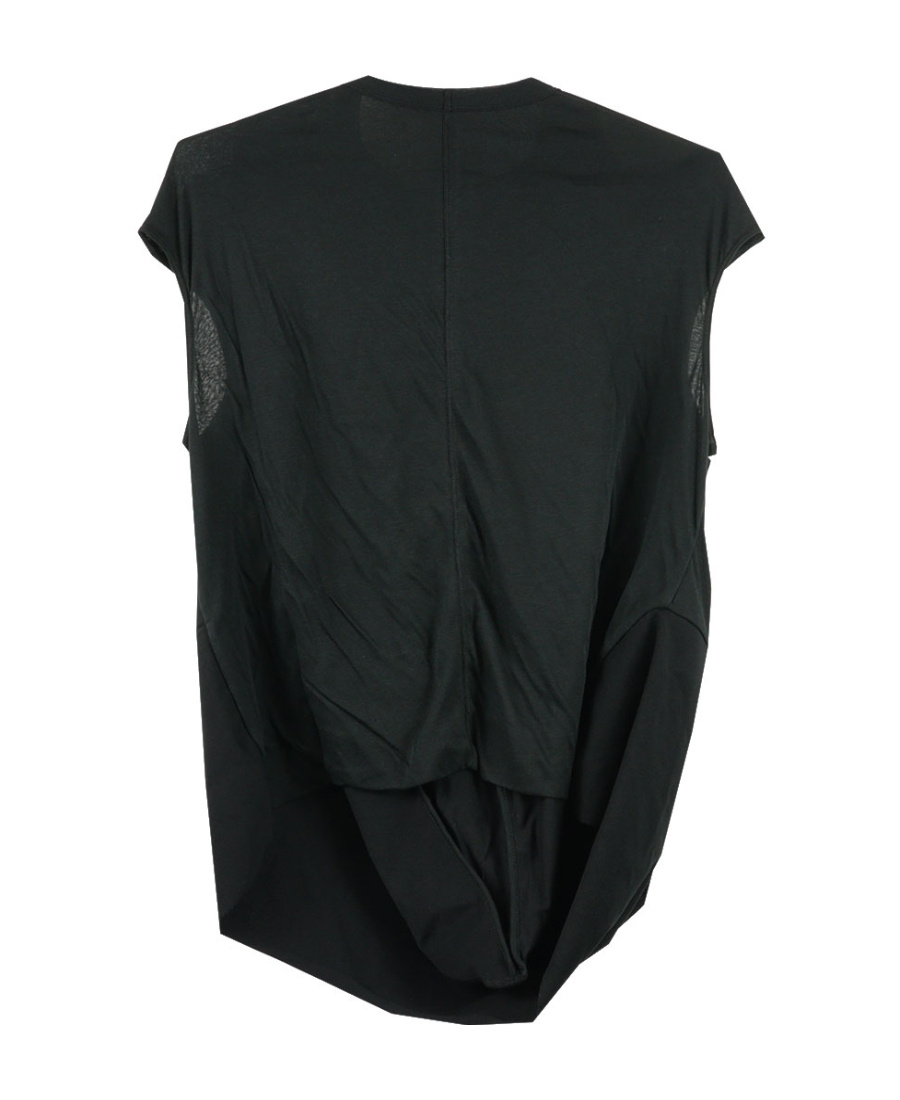 Rick Owens Irregular Short-sleeved Logo T-shirt In Black