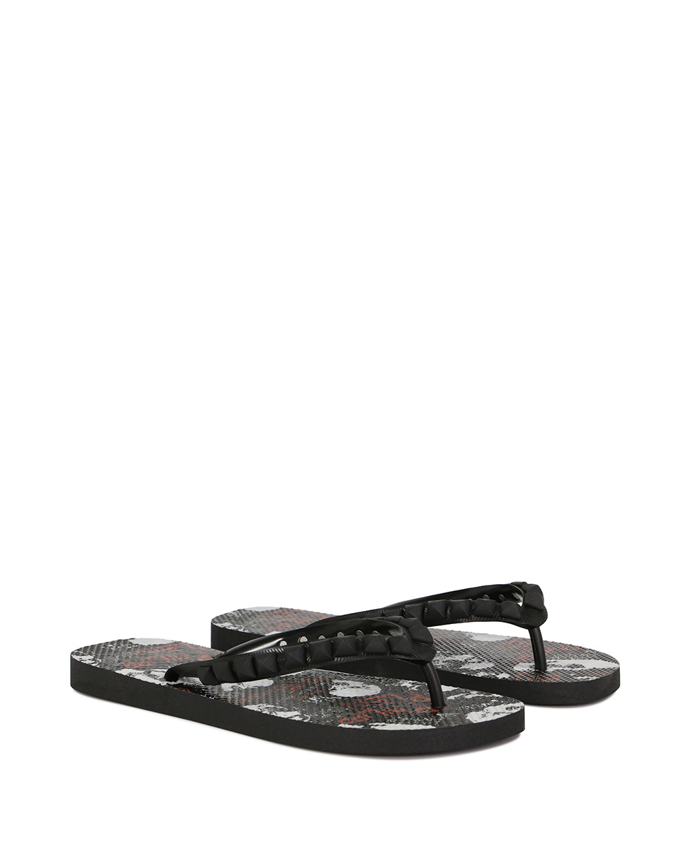 Philipp Plein Pattern Printing Flip-flops In Black