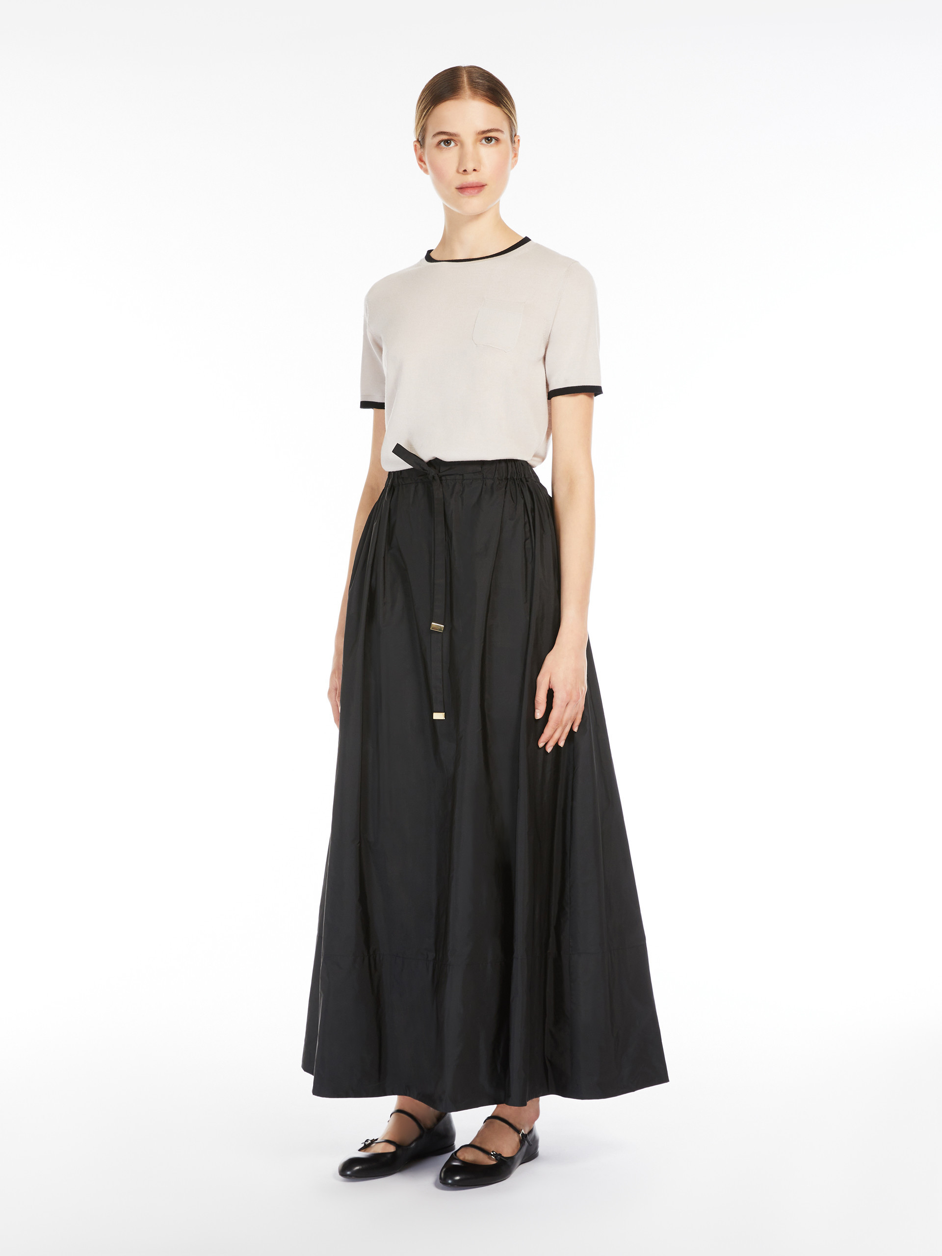 Max Mara Elastic Waist Skirt In Black