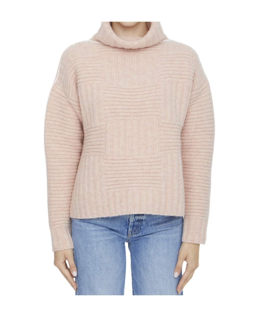 Bottega Veneta Beige Wool Sweater With Ribbed Motif In Nude