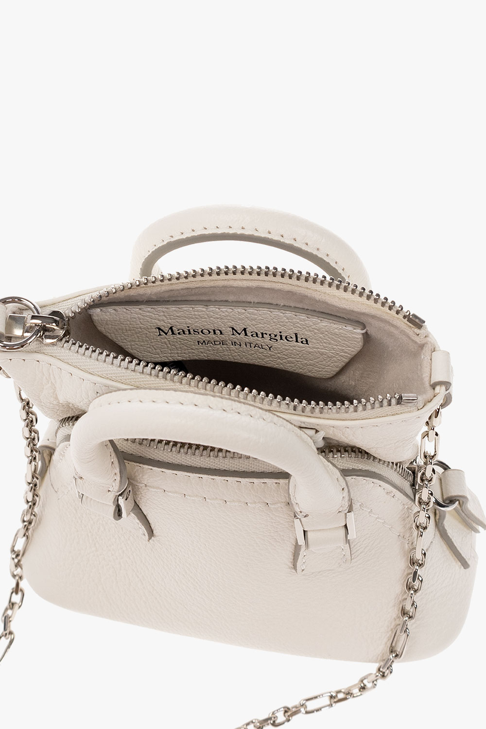 Maison Margiela 5ac Classique Baby Zipped Shoulder Bag In White