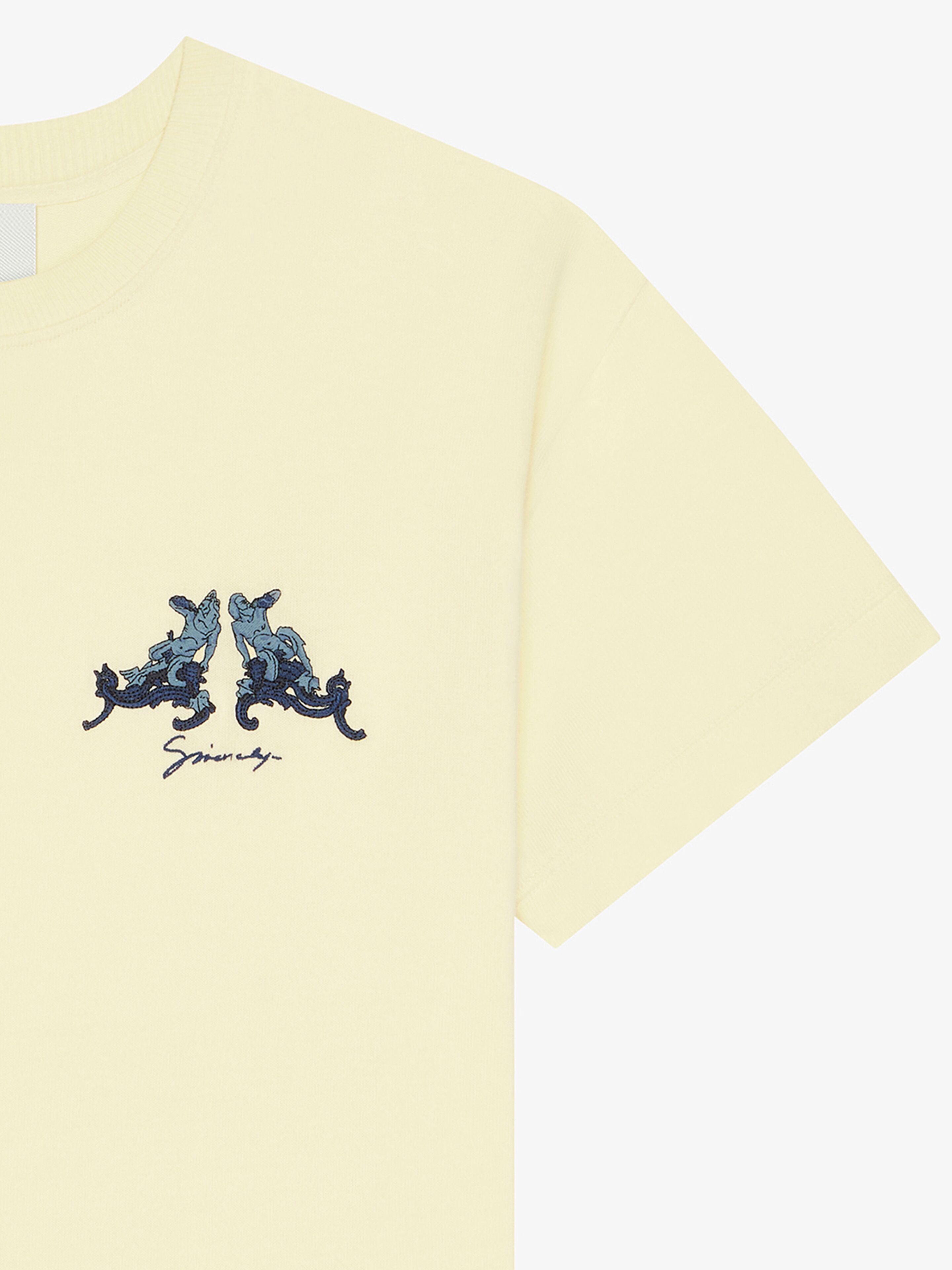 GIVENCHY T-SHIRT IN KNIT WITH HUBERT OBJECTS EMBROIDERY