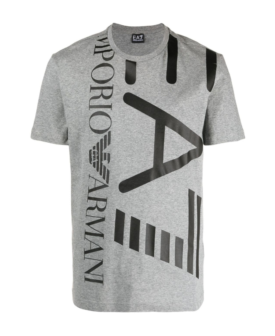 Ea7 Short-sleeved T-shirt With Round Neck In Gray