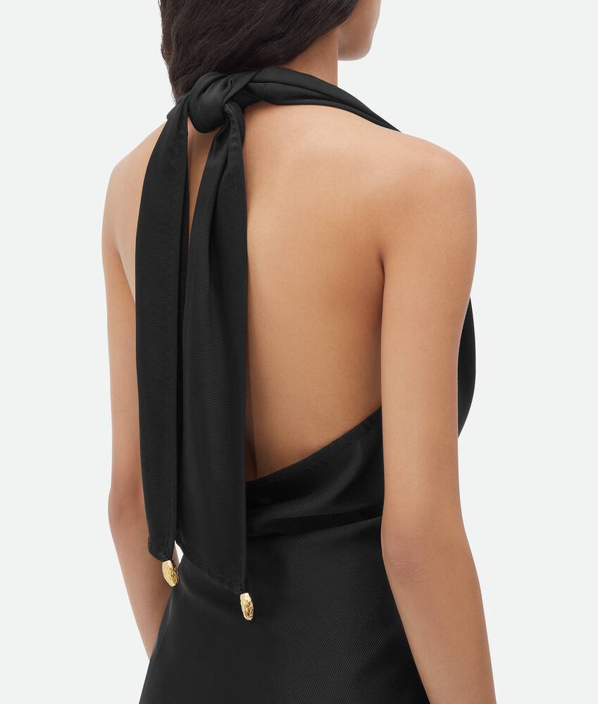 Bottega Veneta Top Drappeggiato In Viscosa Fluida In Black