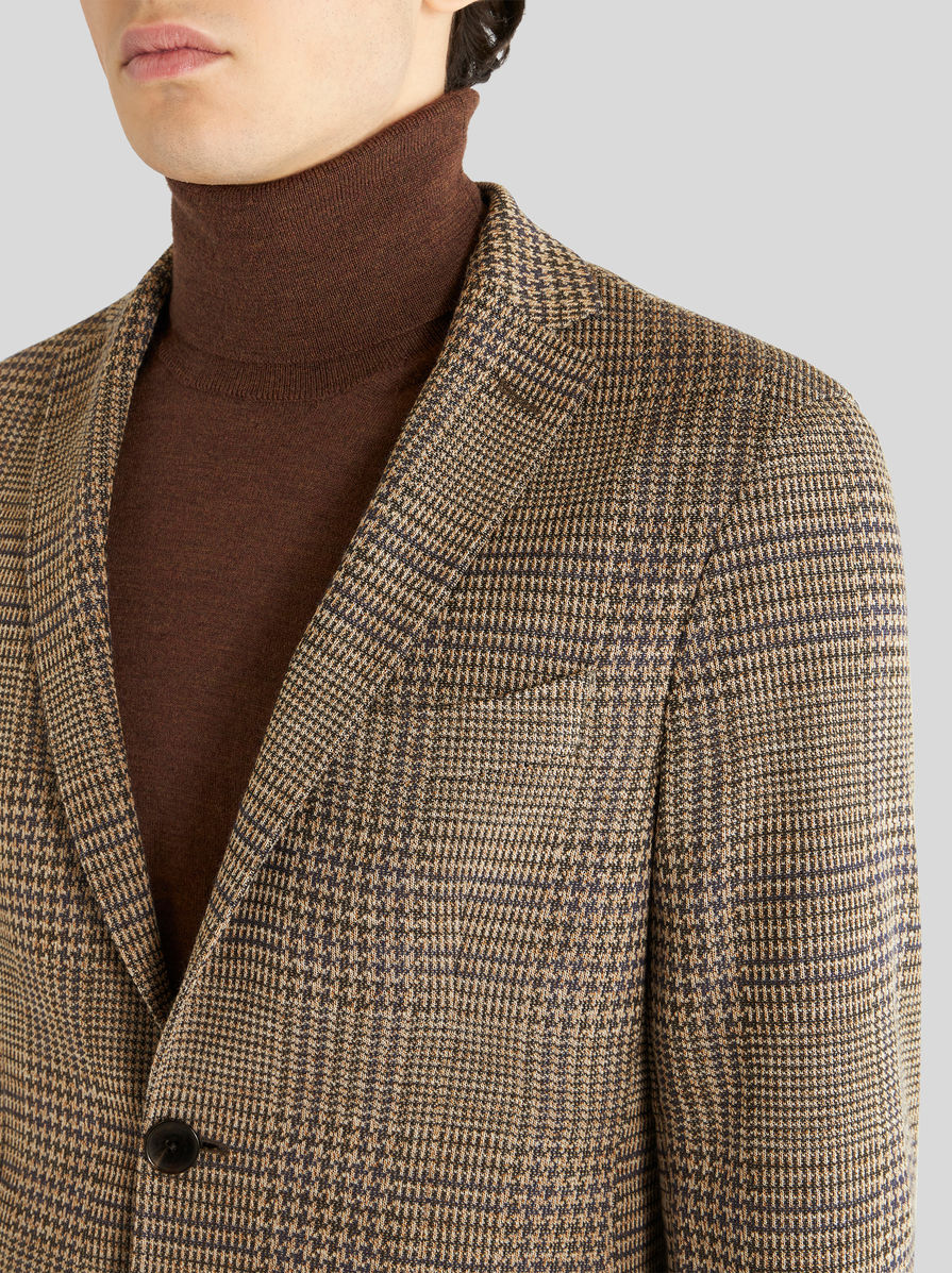 Etro Plaid-check Pattern Blazer In Brown