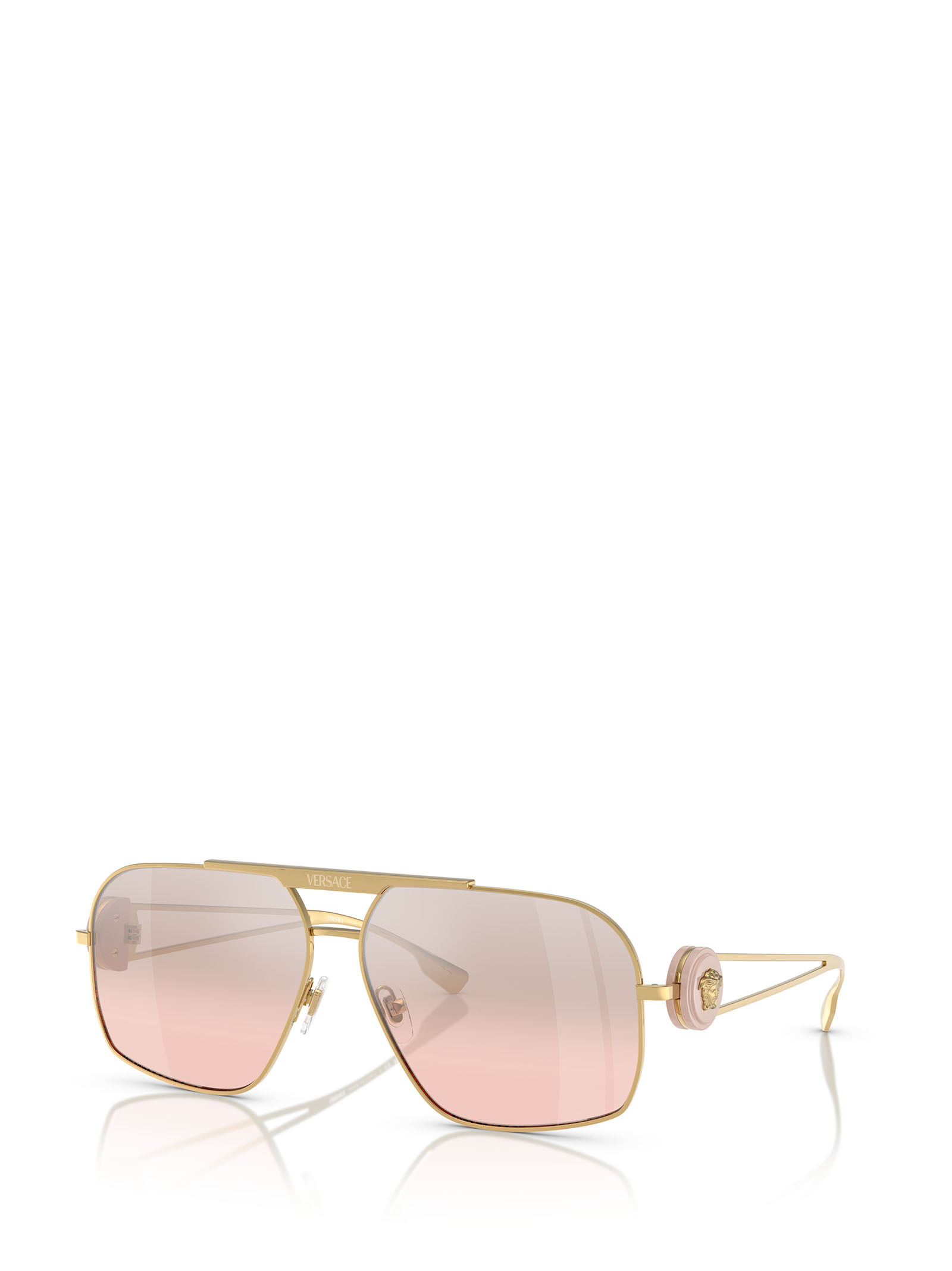 Versace Geometric Frame Sunglasses In Pink