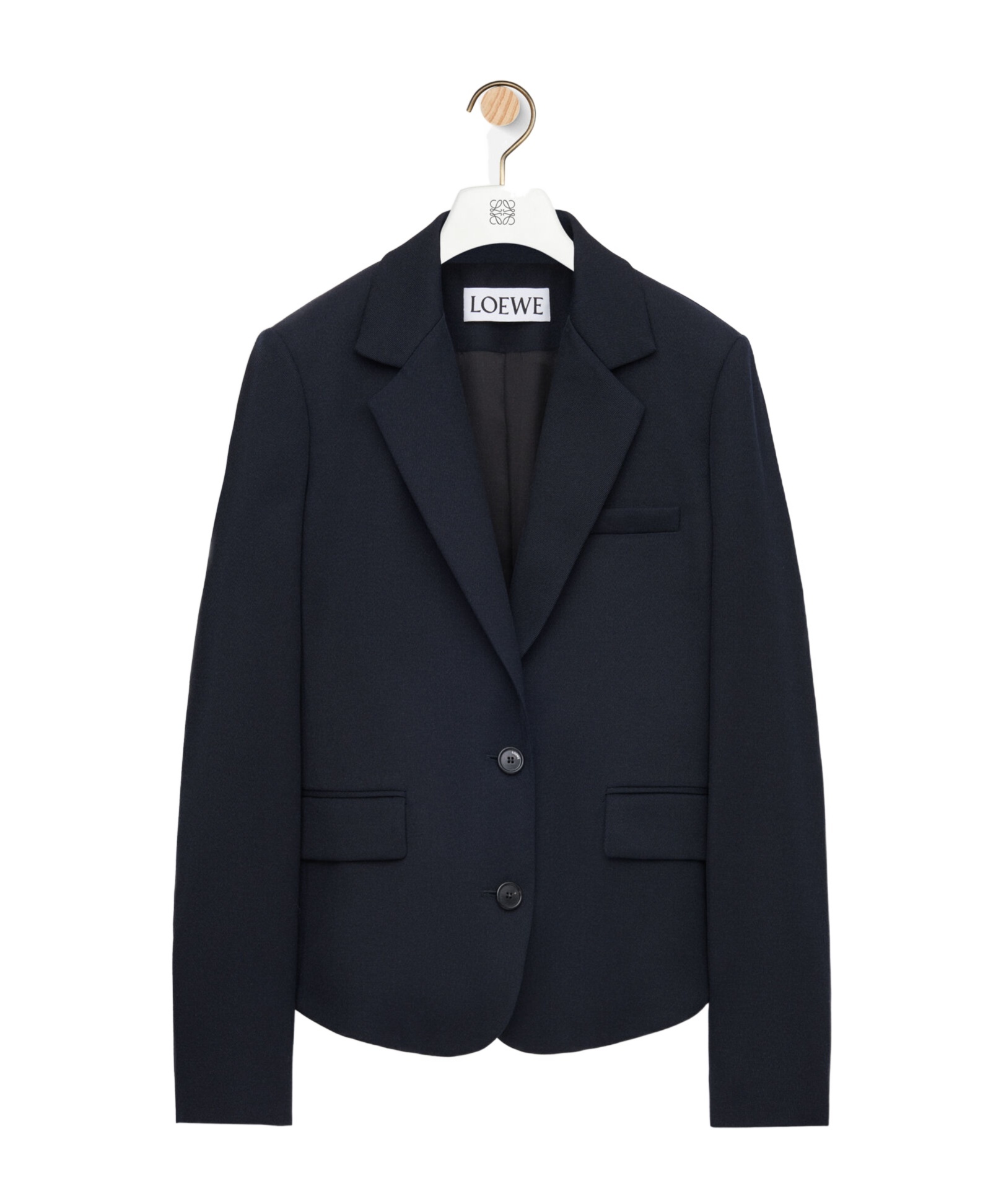 Loewe Womens Navy Blue Tailored Wool-blend Jacket In Blue