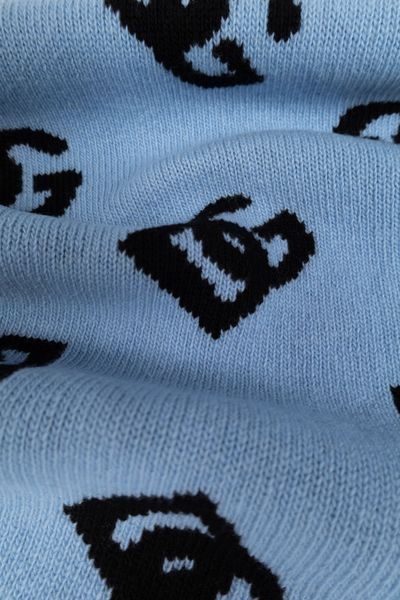 Dolce & Gabbana Intarsia-knit Logo Scarf In Blue