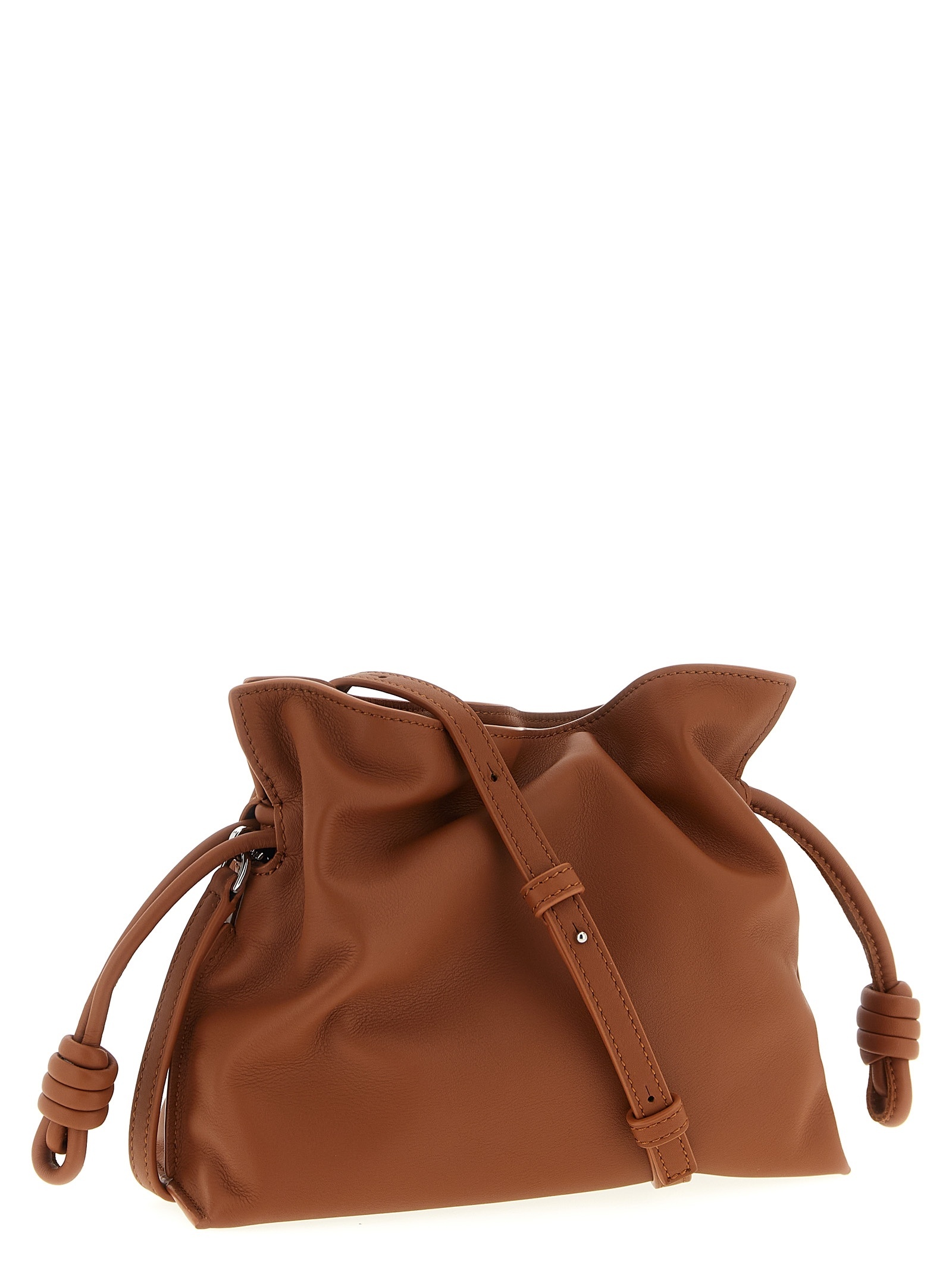 Loewe Mini Flamenco Clutch Bag In Brown