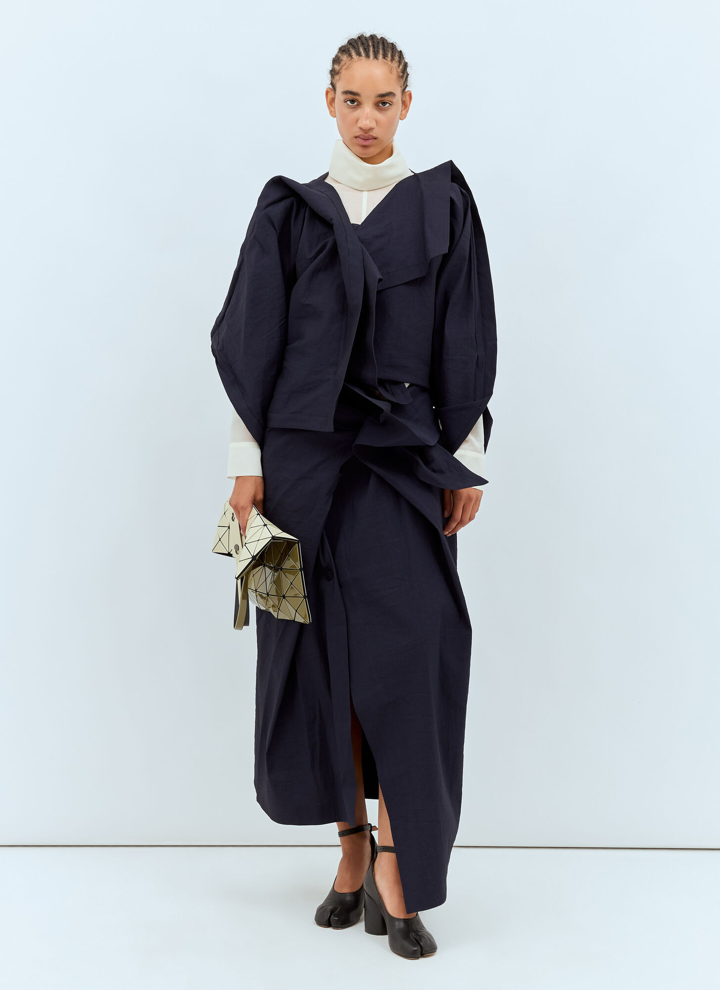 Issey Miyake Asymmetrical Casual Jacket In Black