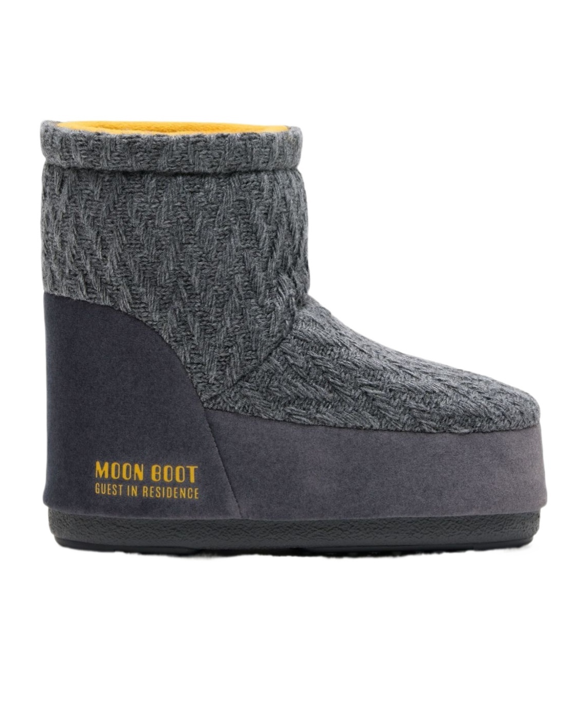Moon Boot Dark Grey Fabric  X Guest In Residence Icon Low Ankle Boots In Gray
