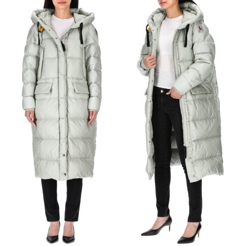 Shop Parajumpers Long-sleeved Hooded Down Jacket In White