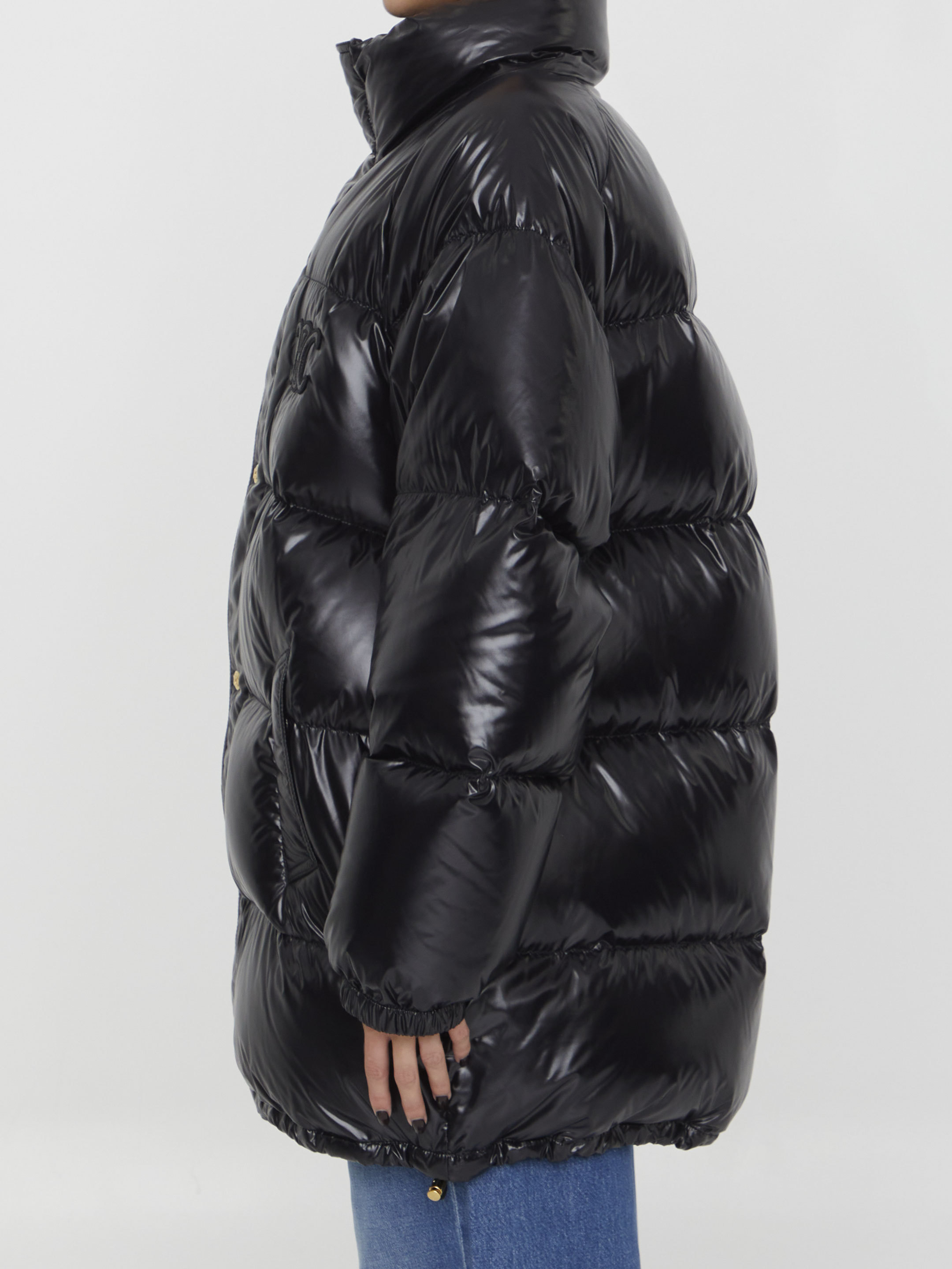 Celine Triomphe Long Down Jacket In Black