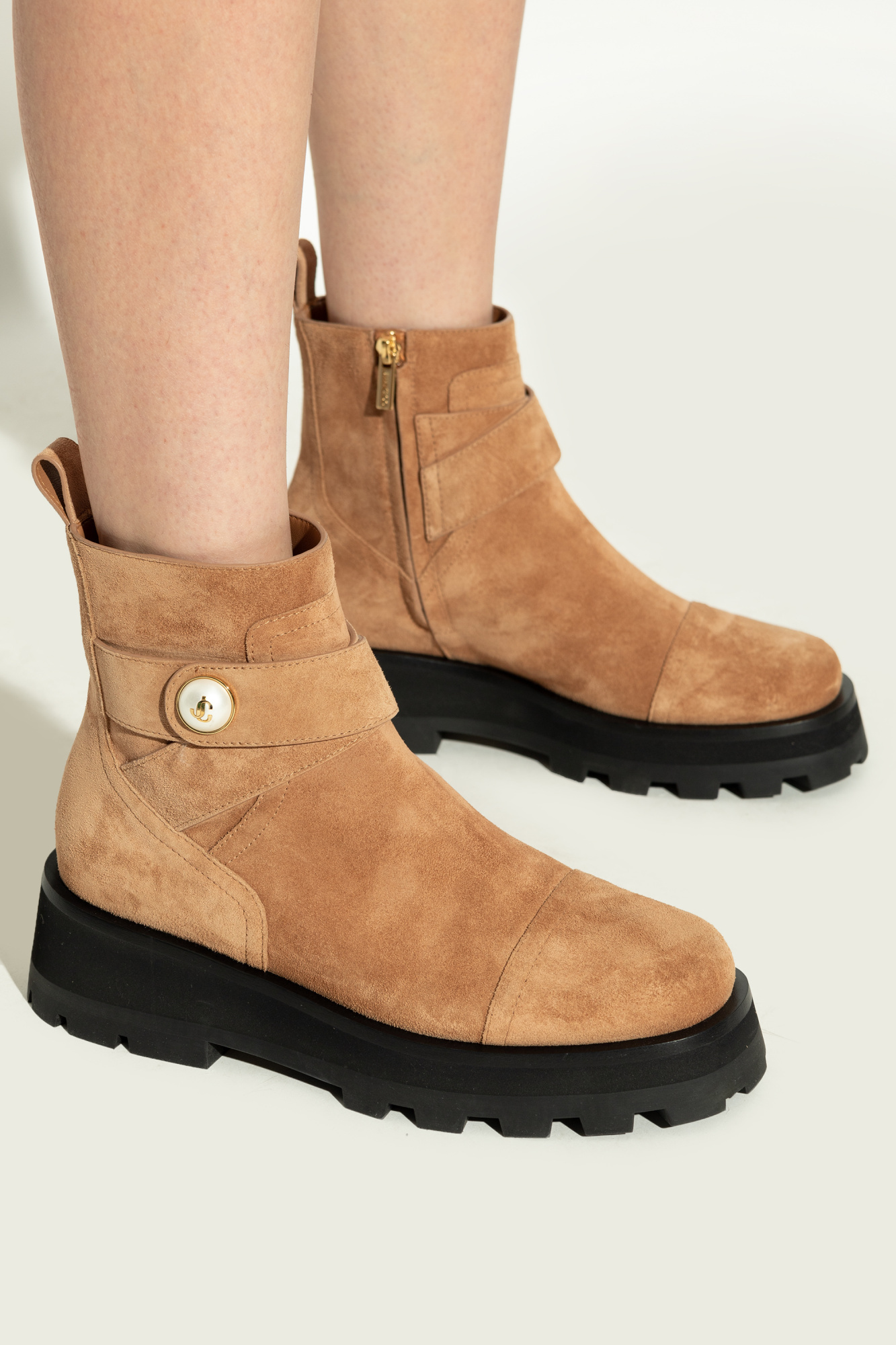Jimmy Choo Mena Ankle Boots In Sand