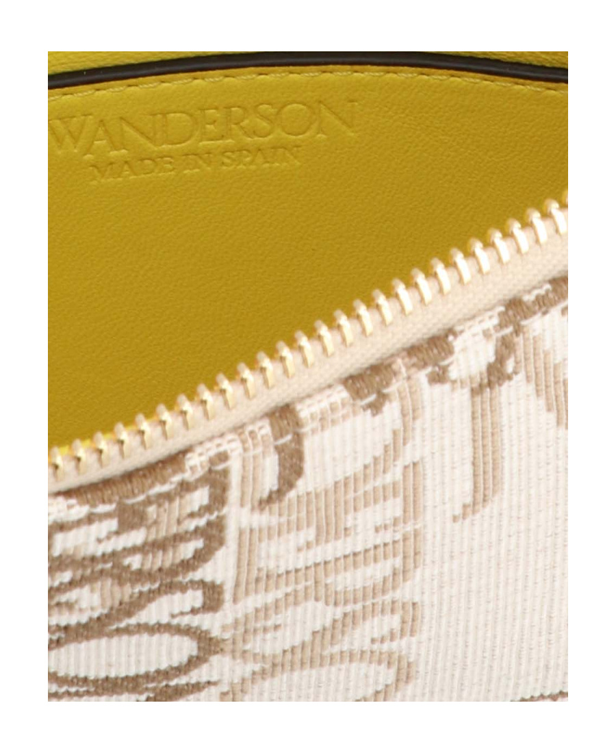 Jw Anderson Embroidered Fabric Bumper Moon Shoulder Bag In White