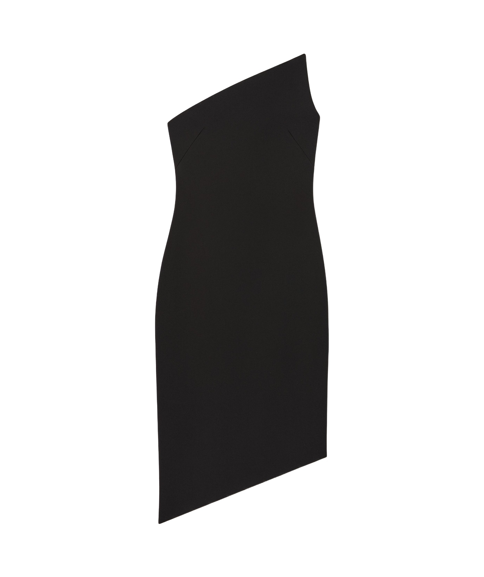 Shop Givenchy Asymmetric Bustier Dress In Wool In Black