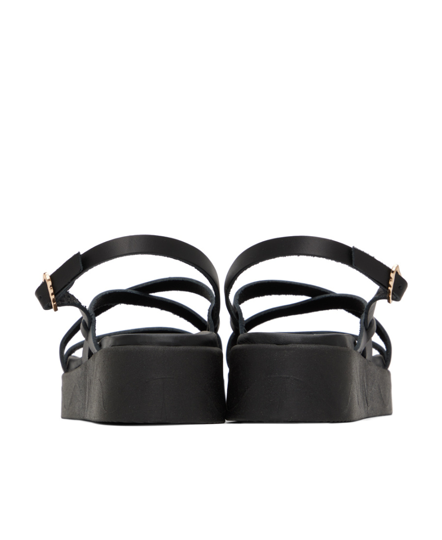 Ancient Greek Sandals 30mm Crossover Platform Sandals In Black